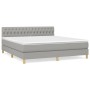 Cama box spring con colchón tela gris claro 180x200 cm de vidaXL, Camas y somieres - Ref: Foro24-3140873, Precio: 529,96 €, D...