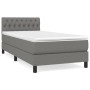 Cama box spring con colchón tela gris oscuro 90x190 cm de vidaXL, Camas y somieres - Ref: Foro24-3140258, Precio: 301,79 €, D...
