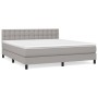 Cama box spring con colchón tela gris claro 180x200 cm de vidaXL, Camas y somieres - Ref: Foro24-3140393, Precio: 536,37 €, D...