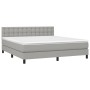 Cama box spring con colchón tela gris claro 180x200 cm de vidaXL, Camas y somieres - Ref: Foro24-3140393, Precio: 536,37 €, D...