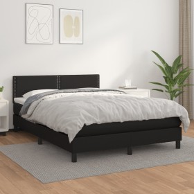 Cama box spring con colchón cuero sintético negro 140x190 cm de vidaXL, Camas y somieres - Ref: Foro24-3141059, Precio: 444,1...