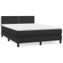 Cama box spring con colchón cuero sintético negro 140x190 cm de vidaXL, Camas y somieres - Ref: Foro24-3141059, Precio: 444,1...