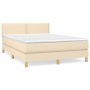 Cama box spring con colchón tela color crema 140x200 cm de vidaXL, Camas y somieres - Ref: Foro24-3140542, Precio: 423,84 €, ...