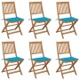 Sillas de jardín plegables 6 uds y cojines madera maciza acacia en Sillas de jardín | Comprar online en Foru.es
