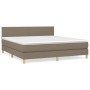 Cama box spring con colchón tela gris taupe 160x200 cm de vidaXL, Camas y somieres - Ref: Foro24-3140469, Precio: 513,57 €, D...