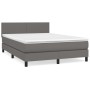 Cama box spring con colchón cuero sintético gris 140x200 cm de vidaXL, Camas y somieres - Ref: Foro24-3141009, Precio: 441,42...