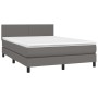 Cama box spring con colchón cuero sintético gris 140x200 cm de vidaXL, Camas y somieres - Ref: Foro24-3141009, Precio: 441,42...