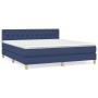 Cama box spring con colchón tela azul 160x200 cm de vidaXL, Camas y somieres - Ref: Foro24-3140871, Precio: 501,63 €, Descuen...
