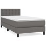 Cama box spring con colchón cuero sintético gris 90x190 cm de vidaXL, Camas y somieres - Ref: Foro24-3141099, Precio: 288,27 ...