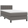 Cama box spring con colchón cuero sintético gris 90x190 cm de vidaXL, Camas y somieres - Ref: Foro24-3141099, Precio: 288,27 ...