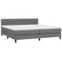 Cama box spring con colchón cuero sintético gris 200x200 cm de vidaXL, Camas y somieres - Ref: Foro24-3141027, Precio: 616,43...