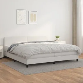 Cama box spring con colchón cuero sintético blanco 200x200 cm de vidaXL, Camas y somieres - Ref: Foro24-3141024, Precio: 587,...