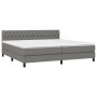 Cama box spring con colchón tela gris oscuro 200x200 cm de vidaXL, Camas y somieres - Ref: Foro24-3140322, Precio: 574,02 €, ...