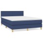 Cama box spring con colchón tela azul 140x200 cm de vidaXL, Camas y somieres - Ref: Foro24-3140463, Precio: 450,91 €, Descuen...