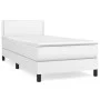 Box spring bed with white synthetic leather mattress 90x190 cm by vidaXL, Beds and slatted bases - Ref: Foro24-3141042, Price...