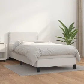 Box spring bed with white synthetic leather mattress 80x200 cm by vidaXL, Beds and slatted bases - Ref: Foro24-3141030, Price...