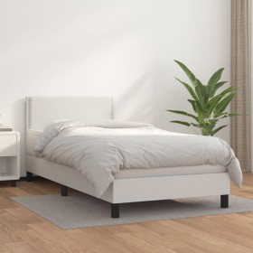 Cama box spring con colchón cuero sintético blanco 80x200 cm de vidaXL, Camas y somieres - Ref: Foro24-3141030, Precio: 305,8...
