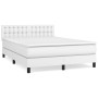 Cama box spring con colchón cuero sintético blanco 140x200cm de vidaXL, Camas y somieres - Ref: Foro24-3141126, Precio: 473,8...