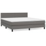Cama box spring con colchón cuero sintético gris 180x200 cm de vidaXL, Camas y somieres - Ref: Foro24-3141021, Precio: 528,84...