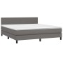 Cama box spring con colchón cuero sintético gris 180x200 cm de vidaXL, Camas y somieres - Ref: Foro24-3141021, Precio: 528,84...