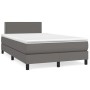 Cama box spring con colchón cuero sintético gris 120x200 cm de vidaXL, Camas y somieres - Ref: Foro24-3141057, Precio: 395,43...