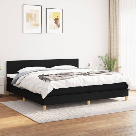 Cama box spring con colchón tela negro 200x200 cm de vidaXL, Camas y somieres - Ref: Foro24-3140483, Precio: 577,13 €, Descue...