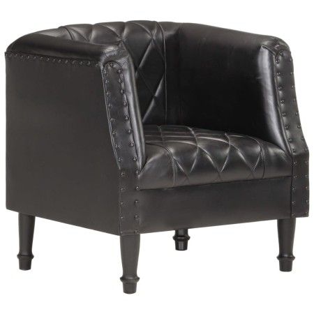 Sillón con diseño de cubo cuero de cabra auténtico negro de vidaXL, Sillones - Ref: Foro24-286617, Precio: 271,89 €, Descuent...