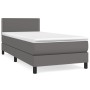 Cama box spring con colchón cuero sintético gris 90x200 cm de vidaXL, Camas y somieres - Ref: Foro24-3141045, Precio: 289,31 ...