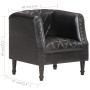 Sillón con diseño de cubo cuero de cabra auténtico negro de vidaXL, Sillones - Ref: Foro24-286617, Precio: 271,89 €, Descuent...