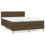 Cama box spring con colchón tela marrón oscuro 140x190 cm de vidaXL, Camas y somieres - Ref: Foro24-3140692, Precio: 446,77 €...
