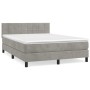 Cama box spring con colchón terciopelo gris claro 140x200 cm de vidaXL, Camas y somieres - Ref: Foro24-3141305, Precio: 444,7...