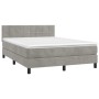 Cama box spring con colchón terciopelo gris claro 140x200 cm de vidaXL, Camas y somieres - Ref: Foro24-3141305, Precio: 444,7...