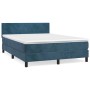 Cama box spring con colchón terciopelo azul oscuro 140x200 cm de vidaXL, Camas y somieres - Ref: Foro24-3141189, Precio: 420,...