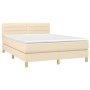 Cama box spring con colchón tela color crema 140x200 cm de vidaXL, Camas y somieres - Ref: Foro24-3140702, Precio: 451,73 €, ...