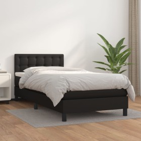 Cama box spring con colchón cuero sintético negro 100x200 cm de vidaXL, Camas y somieres - Ref: Foro24-3141107, Precio: 305,1...