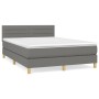 Cama box spring con colchón tela gris oscuro 140x190 cm de vidaXL, Camas y somieres - Ref: Foro24-3140690, Precio: 476,22 €, ...