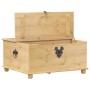 Caja de almacenaje Corona madera maciza de pino 90x78x45 cm en Baúles de almacenamiento | Comprar online en Foru.es