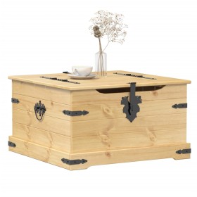 Caja de almacenaje Corona madera maciza de pino 78x78x45 cm en Baúles de almacenamiento | Comprar online en Foru.es