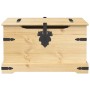 Caja de almacenaje Corona madera maciza de pino 78x78x45 cm en Baúles de almacenamiento | Comprar online en Foru.es