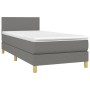 Cama box spring con colchón tela gris oscuro 90x190 cm de vidaXL, Camas y somieres - Ref: Foro24-3140418, Precio: 314,37 €, D...
