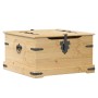 Caja de almacenaje Corona madera maciza de pino 78x78x45 cm en Baúles de almacenamiento | Comprar online en Foru.es