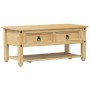 Mesa de centro cajones Corona madera maciza pino 100x48x45 cm en Mesas de centro | Comprar online en Foru.es