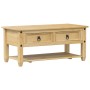 Mesa de centro cajones Corona madera maciza pino 100x48x45 cm en Mesas de centro | Comprar online en Foru.es
