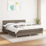 Cama box spring con colchón tela gris taupe 160x200 cm de vidaXL, Camas y somieres - Ref: Foro24-3140629, Precio: 497,58 €, D...