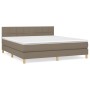 Cama box spring con colchón tela gris taupe 160x200 cm de vidaXL, Camas y somieres - Ref: Foro24-3140629, Precio: 497,58 €, D...