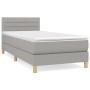 Cama box spring con colchón tela gris claro 80x200 cm de vidaXL, Camas y somieres - Ref: Foro24-3140649, Precio: 274,55 €, De...
