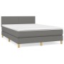 Cama box spring con colchón tela gris oscuro 140x200 cm de vidaXL, Camas y somieres - Ref: Foro24-3140458, Precio: 425,74 €, ...