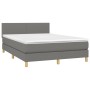 Cama box spring con colchón tela gris oscuro 140x200 cm de vidaXL, Camas y somieres - Ref: Foro24-3140458, Precio: 425,74 €, ...