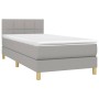 Cama box spring con colchón tela gris claro 100x200 cm de vidaXL, Camas y somieres - Ref: Foro24-3140593, Precio: 308,94 €, D...