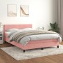 Cama box spring con colchón terciopelo rosa 140x200 cm de vidaXL, Camas y somieres - Ref: Foro24-3141190, Precio: 429,73 €, D...